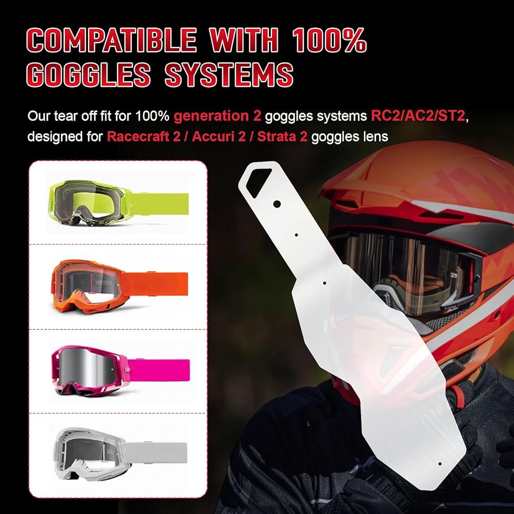 Amazon.com: Goggle Tear Offs for 100 Percent RC2/AC2/ST2